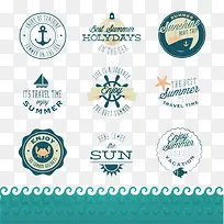 复古夏季标签矢量素材-空若网 复古夏季标签矢量素材-空若网