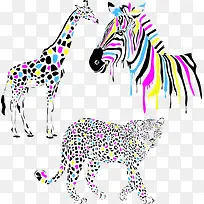 彩色动物矢量-空若网 彩色动物矢量-空若网