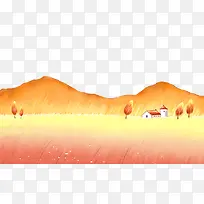 深秋山脉插画-空若网 深秋山脉插画-空若网