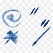 手绘蓝色水墨风标点符号-空若网 手绘蓝色水墨风标点符号-空若网