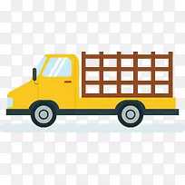 木构架矢量卡通货运卡车-空若网 木构架矢量卡通货运卡车-空若网