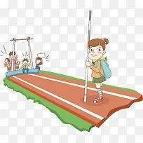 跳高插画-空若网 跳高插画-空若网