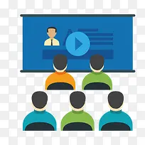 彩色扁平化讲课元素-空若网 彩色扁平化讲课元素-空若网