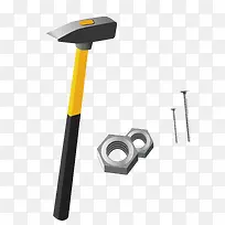 锤子螺丝与钉子矢量图-空若网 锤子螺丝与钉子矢量图-空若网