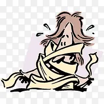 矢量被绷带缠住的人-空若网 矢量被绷带缠住的人-空若网