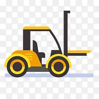 黄色扁平化叉车元素-空若网 黄色扁平化叉车元素-空若网