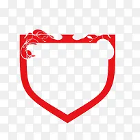 矢量卡通红色盾牌边框png-空若网 矢量卡通红色盾牌边框png-空若网