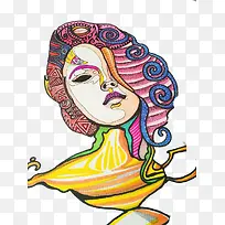 彩绘创意插画人物-空若网 彩绘创意插画人物-空若网