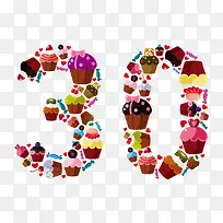 生日蛋糕组成的数字-空若网 生日蛋糕组成的数字-空若网