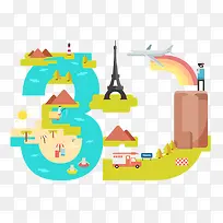 扁平化数字30-空若网 扁平化数字30-空若网