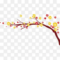 卡通红梅树枝-空若网 卡通红梅树枝-空若网