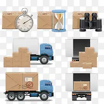 卡通手绘创意物流运输车-空若网 卡通手绘创意物流运输车-空若网