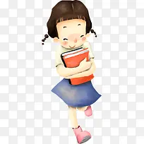 手绘爱读书的小姑娘-空若网 手绘爱读书的小姑娘-空若网