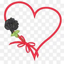黑色玫瑰爱心-空若网 黑色玫瑰爱心-空若网
