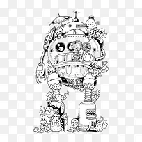 白色动漫机械人插画-空若网 白色动漫机械人插画-空若网