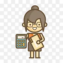 卡通可爱的职业会计人员-空若网 卡通可爱的职业会计人员-空若网