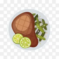 卡通美味牛扒矢量图-空若网 卡通美味牛扒矢量图-空若网