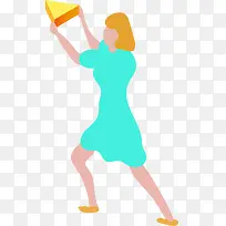 2.5D立体手拿面包人物插画-空若网 2.5D立体手拿面包人物插画-空若网