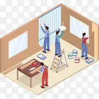 矢量室内装修场景-空若网 矢量室内装修场景-空若网