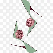 矢量手绘时尚高跟鞋-空若网 矢量手绘时尚高跟鞋-空若网