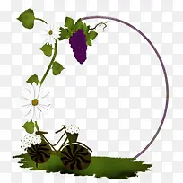 自行车植物葡萄边框-空若网 自行车植物葡萄边框-空若网