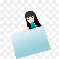 提着大购物袋的女郎矢量素材-空若网 提着大购物袋的女郎矢量素材-空若网