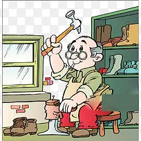 老鞋匠插画-空若网 老鞋匠插画-空若网