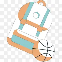 学生学习用品书包篮球设计素材-空若网 学生学习用品书包篮球设计素材-空若网