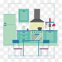 装修设计绿色厨房-空若网 装修设计绿色厨房-空若网