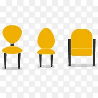 矢量扁平化黄色椅子-空若网 矢量扁平化黄色椅子-空若网