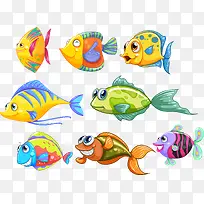 卡通可爱海底鱼儿素材矢量-空若网 卡通可爱海底鱼儿素材矢量-空若网