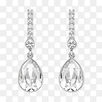 施华洛世奇首饰白金色耳坠-空若网 施华洛世奇首饰白金色耳坠-空若网