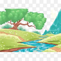 ÉÁÖÖеÄСϪ²ÝÆÂ·ç¾°Ê¸Á¿Í¼-¿ÕÈôÍø ÉÁÖÖеÄСϪ²ÝÆÂ·ç¾°Ê¸Á¿Í¼-¿ÕÈôÍø