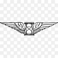 黑白单线插图插上翅膀时光流逝-空若网 黑白单线插图插上翅膀时光流逝-空若网