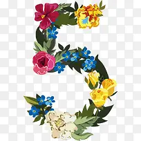 创意数字花环字-空若网 创意数字花环字-空若网