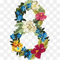 创意数字花环字-空若网 创意数字花环字-空若网