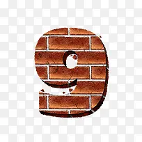 砖纹字母数字9-空若网 砖纹字母数字9-空若网
