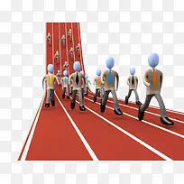 手绘红色卡通跑道-空若网 手绘红色卡通跑道-空若网