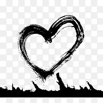 黑色水墨爱心-空若网 黑色水墨爱心-空若网
