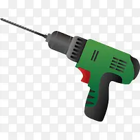 手绘绿色电钻-空若网 手绘绿色电钻-空若网