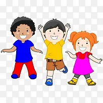三个可爱的卡通小孩-空若网 三个可爱的卡通小孩-空若网
