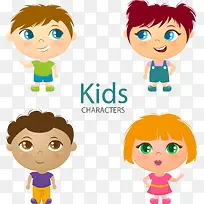 四个可爱儿童形象-空若网 四个可爱儿童形象-空若网