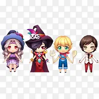 手绘四个卡通小孩-空若网 手绘四个卡通小孩-空若网