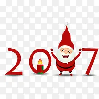 红色圣诞蜡烛数字圣诞老人2017-空若网 红色圣诞蜡烛数字圣诞老人2017-空若网