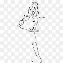 矢量手绘线描时尚动漫美女素材-空若网 矢量手绘线描时尚动漫美女素材-空若网