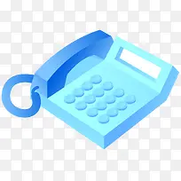 矢量卡通手绘蓝色旧式电话-空若网 矢量卡通手绘蓝色旧式电话-空若网