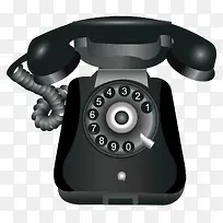 矢量卡通手绘古典黑色电话-空若网 矢量卡通手绘古典黑色电话-空若网