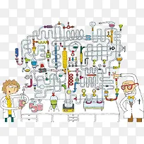 科学实验卡通图-空若网 科学实验卡通图-空若网