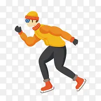 可爱运动卡通男孩溜冰-空若网 可爱运动卡通男孩溜冰-空若网