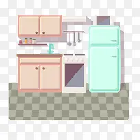 整洁厨房插画矢量素材-空若网 整洁厨房插画矢量素材-空若网